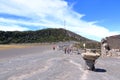 March 3 2023 - Irazu Volcano, Costa Rica: People hike in the ashfield of the Irazu volcano Royalty Free Stock Photo