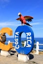 March 6 2023 - Jaco, Costa Rica: A colorful sign welcomes people to Jaco, a famous beach town on the Pacific Coast of Costa Rica