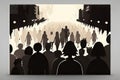 A march for justice the crowd a blur of anger and discrimination. Art painting.. AI generation Royalty Free Stock Photo