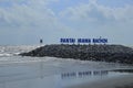 The landmark sign of Pantai Irama Bachok in Kelantan, Malaysia.