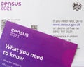 Leaflet and letter sent to UK households about the 2021 Census