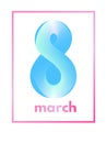 March 8 from light delicate blue pink shape