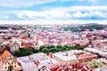 March, 2019 - Lviv center in Western Ukraine from above