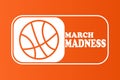 March Madness design over orange background Royalty Free Stock Photo