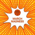 March Madness retro pop art banner Royalty Free Stock Photo