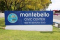 March 12, 2021 - Montebello, California:  Montebello, California Civic Center and Town Hall. Montebello is in the 32nd Senate Royalty Free Stock Photo