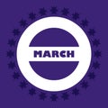 March Month on circle shape vector illustration.