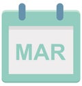 March, month Special Event day Vector icon that can be easily modified or edit.