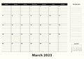 March 2023 Monthly Business Desk Pad Calendar