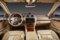 28 March 2017, Moscow: brown Mercedes car interior