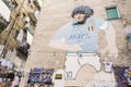 March 4 2023 - Naples, Italy: The original Maradona mural is the first and most-visited mural painted by fan Mario Filardi in 1990