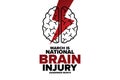 March is National Brain Injury Awareness Month. Holiday concept. Template for background, banner, card, poster with text Royalty Free Stock Photo