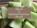 National nutrition month Royalty Free Stock Photo