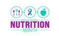 March is National Nutrition Month background template. Holiday concept. use to background, banner, Royalty Free Stock Photo