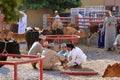 March 18 2022 - Nizwa, Oman: omani men at the old Nizwa goat market