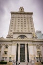 March 26, 2017 Oakland/CA/USA - The City Hall building in Frank H. Ogawa Plaza, downtown Oakland, on a cloudy day Royalty Free Stock Photo