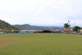 March 3 2023 - Orosi, Costa Rica: Football playing children in the center of the village Royalty Free Stock Photo