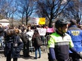 March for Our Lives, NYPD, Community Affairs, Bike Squad, Protest, Columbus Circle, NYC, NY, USA Royalty Free Stock Photo