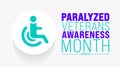 March is Paralyzed Veterans Awareness Month background template. Holiday concept. use to background,