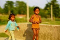 poor kids wondering in village Royalty Free Stock Photo