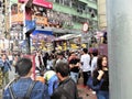 March 11, 2019 - People walking around Ladies Market, Tung Choi Street, Mong Kok Road, Kowloon, Hong Kong Royalty Free Stock Photo