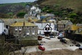 A view of the beach area as seen from above in Port Isaac, Cornwall where Doc Martin is filmed.