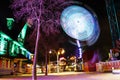 Night snapshot of the atmospheric amusement park Prater in Vienna without people on