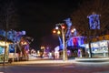 Night snapshot of the atmospheric amusement park Prater in Vienna without people on