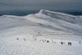 March 3rd 2018 Sinaia Romania, skiers enjoying sunny day on ski slope