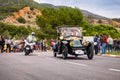 MARCH 2018: Renault EU, 60 Th edition international vintage car rallye Barcelona Sitges Royalty Free Stock Photo