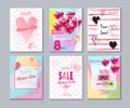 Love romantic posters set