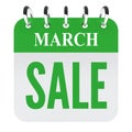 March sale on green calendar file