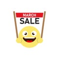 March sale vector icon symbol isolated on white background