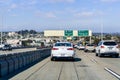 March 19, 2019 San Diego / CA / USA - Driving towards Los Angeles through heavy traffic on a sunny day