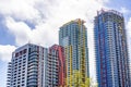 March 19, 2019 San Diego / CA / USA - Residential high rise buildings under construction in the downtown area Royalty Free Stock Photo