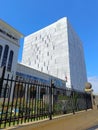 March 15 2023 - San Jose, Costa Rica, Central America: View of the outside of Plaza de la Democracia