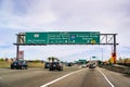 March 31, 2019 San Rafael / CA / USA - Travelling on the freeway towards Oakland, in north San Francisco bay area