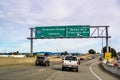 March 31, 2019 San Rafael / CA / USA - Travelling on the freeway towards Oakland, in north San Francisco bay area