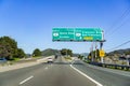 March 31, 2019 San Rafael / CA / USA - Travelling on the freeway towards Sonoma Valley, north San Francisco bay area