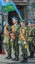 March of soldiers on a parade Royalty Free Stock Photo