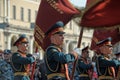 March of soldiers on a parade Royalty Free Stock Photo