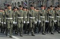 March of soldiers on a parade Royalty Free Stock Photo