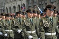 March of soldiers on a parade Royalty Free Stock Photo