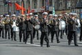 March of soldiers on a parade Royalty Free Stock Photo