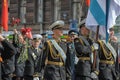 March of soldiers on a parade Royalty Free Stock Photo