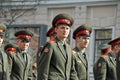 March of soldiers on a parade Royalty Free Stock Photo