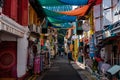 2019 March 1st, Singapore, Haji Lane - People are shopping and walking in the famous small street in the City