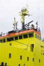 The superstructure and bridge of the Dutch fisheries+ research vessel Tridens berthed at Kennedy Wharf in the city of Cork Royalty Free Stock Photo