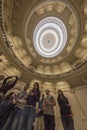 MARCH 3, 2018, TEXAS STATE CAPITOL, AUSTIN TEXAS - People Looking up inside the dome of the Texas. People, Historic