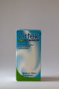 Zirtek bottle container, a potent second-generation antihistamine used in the treatment of hay fever, allergies, and urticaria Royalty Free Stock Photo